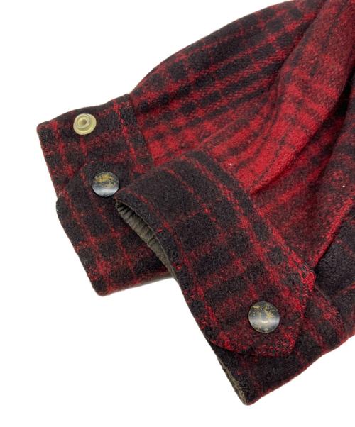 BLACK BEAR（ブラックベア）BLACK BEAR (ブラックベア) ウールマッキーノジャケット ブラック×レッド サイズ:-の古着・服飾アイテム