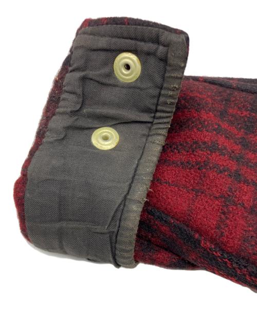 BLACK BEAR（ブラックベア）BLACK BEAR (ブラックベア) ウールマッキーノジャケット ブラック×レッド サイズ:-の古着・服飾アイテム