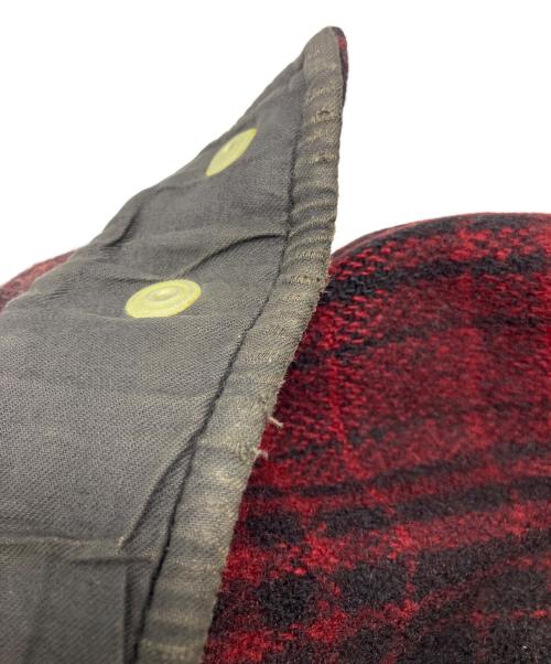 BLACK BEAR（ブラックベア）BLACK BEAR (ブラックベア) ウールマッキーノジャケット ブラック×レッド サイズ:-の古着・服飾アイテム
