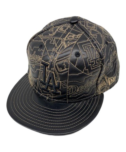 New Era（ニューエラ）New Era (ニューエラ) 刺繍ベースボールレザーキャップ ブラックの古着・服飾アイテム