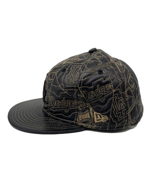 New Era（ニューエラ）New Era (ニューエラ) 刺繍ベースボールレザーキャップ ブラックの古着・服飾アイテム