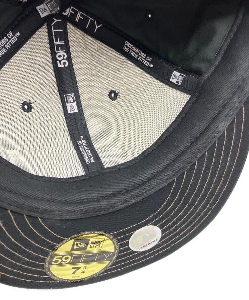 New Era（ニューエラ）New Era (ニューエラ) 刺繍ベースボールレザーキャップ ブラックの古着・服飾アイテム