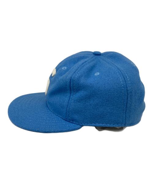 SUPREME（シュプリーム）Supreme (シュプリーム) EBBETS FIELD FLANNELS (エベッツフィールドフランネルズ) Sロゴキャップ ブルーの古着・服飾アイテム