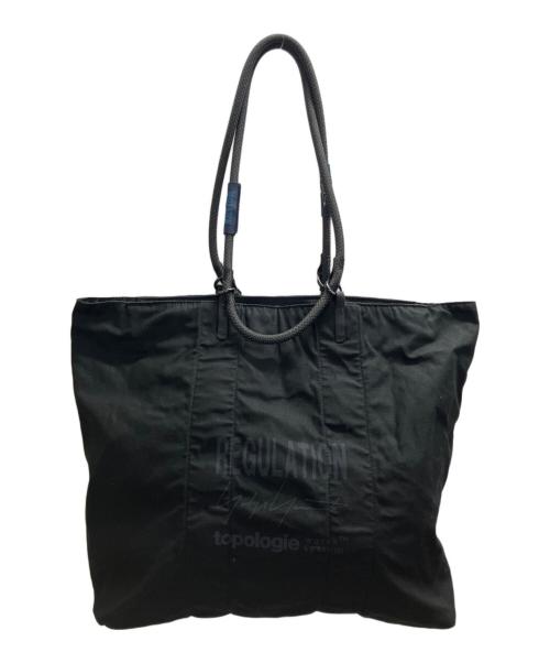 REGULATION Yohji Yamamoto（レギュレーションヨウジヤマモト）REGULATION Yohji Yamamoto (レギュレーションヨウジヤマモト) TOPOLOGIE (トポロジー) TECH SATEEN YY TOTE ブラックの古着・服飾アイテム