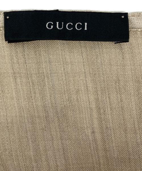 GUCCI（グッチ）GUCCI (グッチ) GGシルクブレンドウールスカーフ ベージュの古着・服飾アイテム