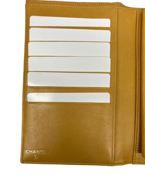 CHANEL（シャネル）CHANEL (シャネル) ココマーク 二つ折がま口長財布 イエローの古着・服飾アイテム