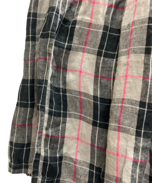 ICHI Antiquites（イチアンティークス）ICHI Antiquites (イチアンティークス) チェックリネンスカート ブラック×グレー サイズ:-の古着・服飾アイテム