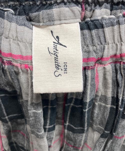 ICHI Antiquites（イチアンティークス）ICHI Antiquites (イチアンティークス) チェックリネンスカート ブラック×グレー サイズ:-の古着・服飾アイテム