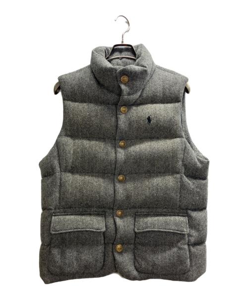 POLO RALPH LAUREN（ポロ・ラルフローレン）POLO RALPH LAUREN (ポロ・ラルフローレン) ヘリンボーンダウンベスト グレー サイズ:Sの古着・服飾アイテム
