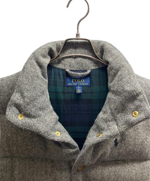 POLO RALPH LAUREN（ポロ・ラルフローレン）POLO RALPH LAUREN (ポロ・ラルフローレン) ヘリンボーンダウンベスト グレー サイズ:Sの古着・服飾アイテム
