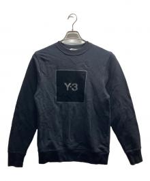 Y-3（ワイスリー）の古着「SQUARE LOGO CREW SWEATSHIRT」｜ブラック