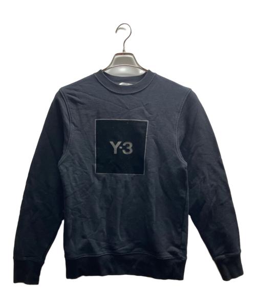 Y-3（ワイスリー）Y-3 (ワイスリー) SQUARE LOGO CREW SWEATSHIRT ブラック サイズ:2XSの古着・服飾アイテム
