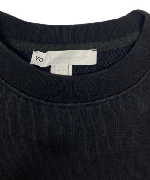 Y-3（ワイスリー）Y-3 (ワイスリー) SQUARE LOGO CREW SWEATSHIRT ブラック サイズ:2XSの古着・服飾アイテム