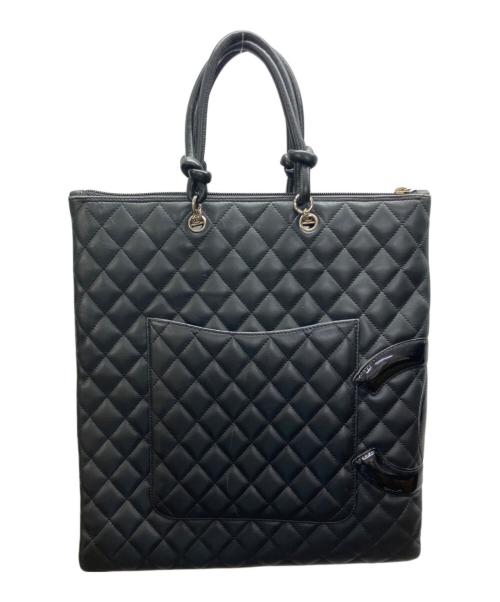 CHANEL（シャネル）CHANEL (シャネル) カンボン フラットトートバッグ ブラックの古着・服飾アイテム