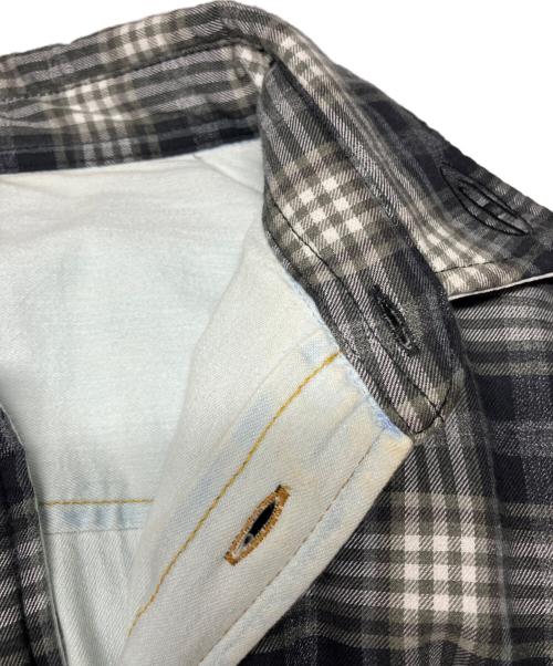 DIESEL（ディーゼル）DIESEL (ディーゼル) リバーシブルチェックシャツ中綿ジャケット ブラック サイズ:50の古着・服飾アイテム
