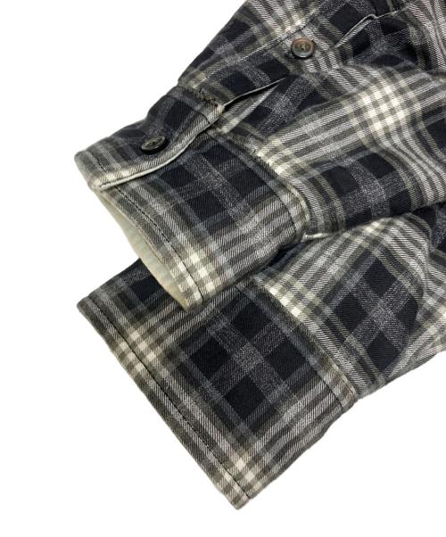 DIESEL（ディーゼル）DIESEL (ディーゼル) リバーシブルチェックシャツ中綿ジャケット ブラック サイズ:50の古着・服飾アイテム