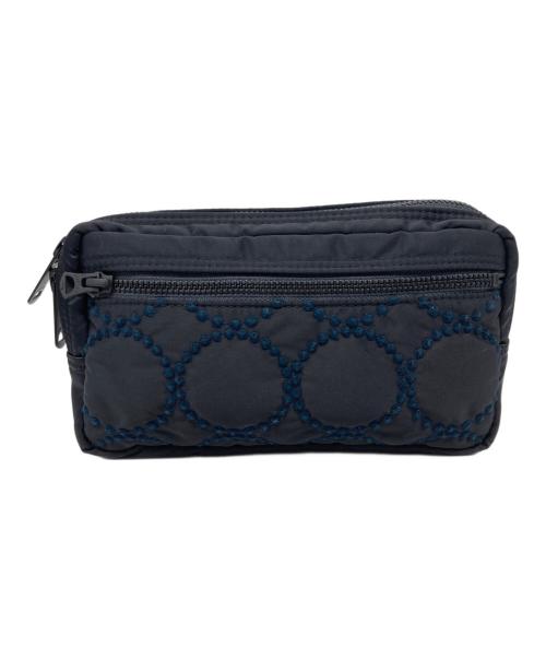 PORTER（ポーター）PORTER (ポーター) mina perhonen (ミナ ペルホネン) タンバリン ナイロン POUCH ネイビーの古着・服飾アイテム