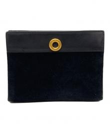 CELINE（セリーヌ）の古着「スウェードレザーポーチ」｜ブラック