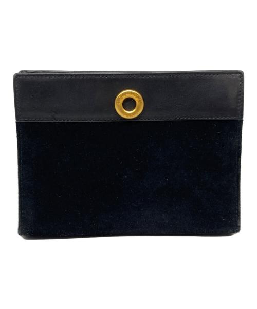 CELINE（セリーヌ）CELINE (セリーヌ) スウェードレザーポーチ ブラックの古着・服飾アイテム
