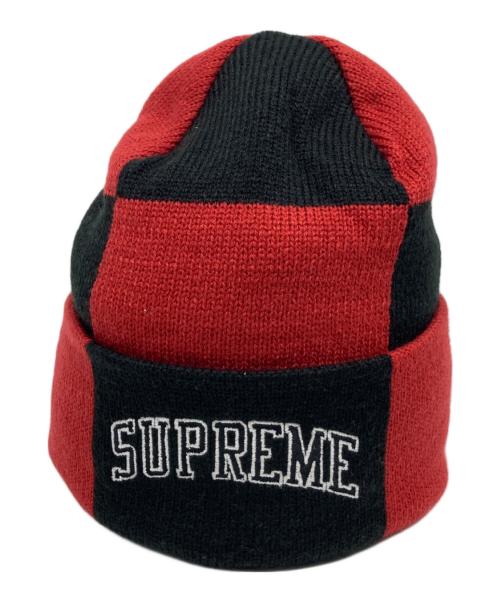 SUPREME（シュプリーム）Supreme (シュプリーム) Checkerboard Beanie レッド×ブラックの古着・服飾アイテム