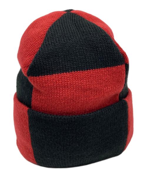 SUPREME（シュプリーム）Supreme (シュプリーム) Checkerboard Beanie レッド×ブラックの古着・服飾アイテム