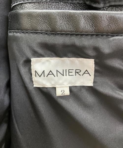 maniera（マニエラ）maniera (マニエラ) ダブルライダースジャケット ホワイト×ブラック サイズ:2の古着・服飾アイテム