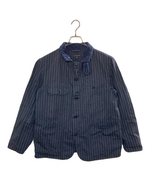 Engineered Garments（エンジニアド ガーメンツ）Engineered Garments (エンジニアド ガーメンツ) coverall Jacket H.B. Gangster Stripe ネイビー サイズ:Ⅿの古着・服飾アイテム