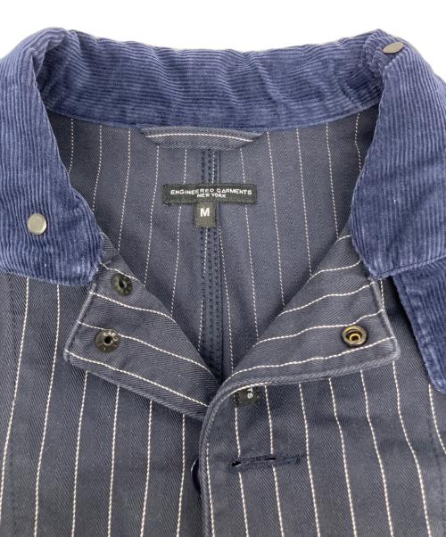 Engineered Garments（エンジニアド ガーメンツ）Engineered Garments (エンジニアド ガーメンツ) coverall Jacket H.B. Gangster Stripe ネイビー サイズ:Ⅿの古着・服飾アイテム