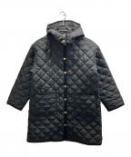 Traditional Weatherwearトラディショナルウェザーウェア）の古着「フード レオパードミドルキルティングコート」｜ブラック