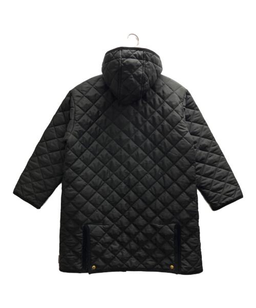 Traditional Weatherwear（トラディショナルウェザーウェア）Traditional Weatherwear (トラディショナルウェザーウェア) フード レオパードミドルキルティングコート ブラック サイズ:34の古着・服飾アイテム