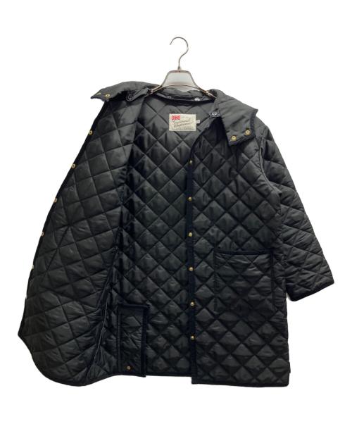 Traditional Weatherwear（トラディショナルウェザーウェア）Traditional Weatherwear (トラディショナルウェザーウェア) フード レオパードミドルキルティングコート ブラック サイズ:34の古着・服飾アイテム