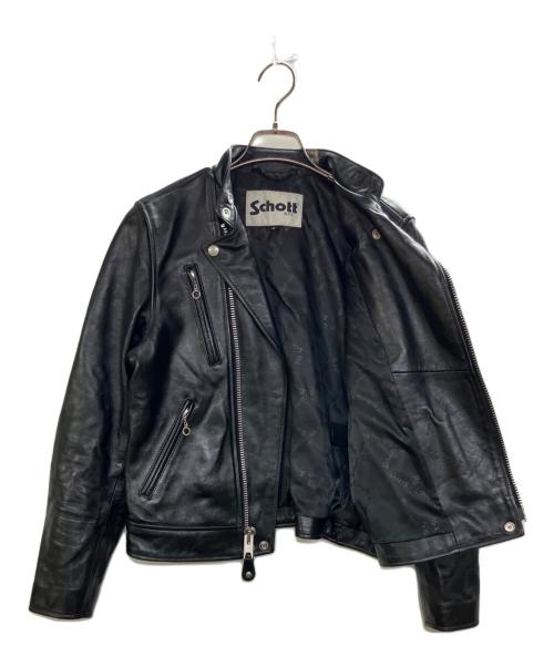 Schott（ショット）Schott (ショット) ダブルブレスト ライダース ジャケット ブラック サイズ:Ⅿの古着・服飾アイテム