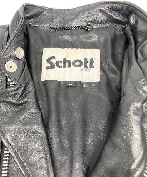 Schott（ショット）Schott (ショット) ダブルブレスト ライダース ジャケット ブラック サイズ:Ⅿの古着・服飾アイテム