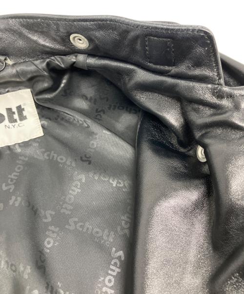 Schott（ショット）Schott (ショット) ダブルブレスト ライダース ジャケット ブラック サイズ:Ⅿの古着・服飾アイテム