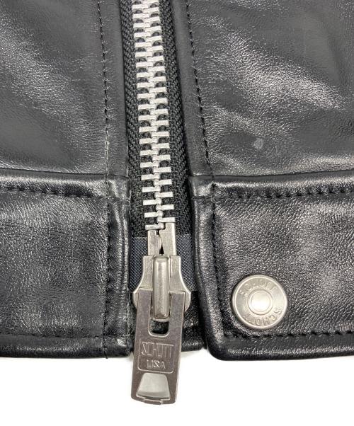 Schott（ショット）Schott (ショット) ダブルブレスト ライダース ジャケット ブラック サイズ:Ⅿの古着・服飾アイテム