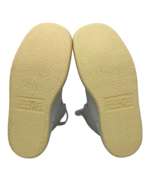 MM6 Maison Margiela（エムエムシックスメゾンマルジェラ）MM6 Maison Margiela (エムエムシックスメゾンマルジェラ) ハイカットレザースニーカー ホワイト サイズ:42の古着・服飾アイテム