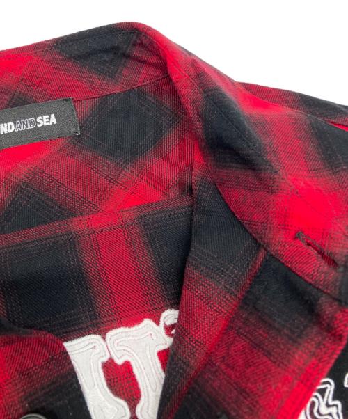 WIND AND SEA（ウィンダンシー）WIND AND SEA (ウィンダンシー) オンブルネルチェックシャツ ブラック×レッド サイズ:Mの古着・服飾アイテム
