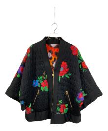 H&M×KENZO（エイチアンドエム×ケンゾー）の古着「フラワー羽織りジャケット」｜ブラック