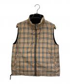 BURBERRY GOLFバーバリーゴルフ）の古着「リバーシブルノバチェックダウンベスト」｜ベージュ
