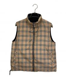 BURBERRY GOLF（バーバリーゴルフ）の古着「リバーシブルノバチェックダウンベスト」｜ベージュ