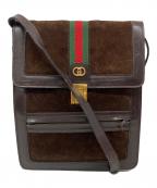 GUCCIグッチ）の古着「シェリーラインスウェードショルダーバッグ」｜ブラウン