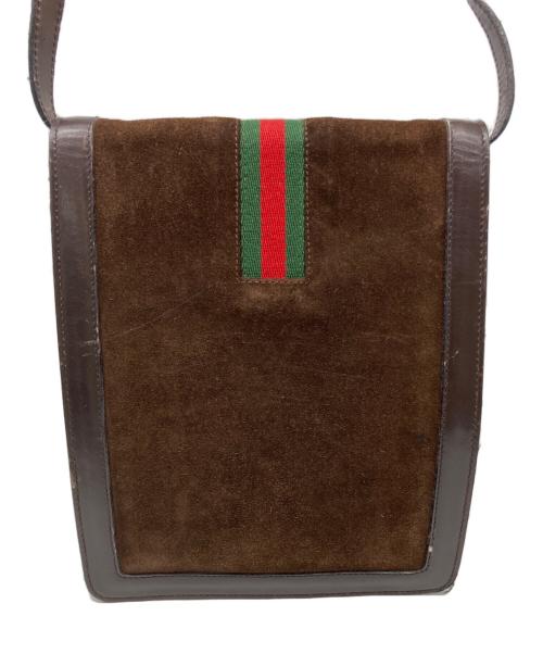 GUCCI（グッチ）GUCCI (グッチ) シェリーラインスウェードショルダーバッグ ブラウンの古着・服飾アイテム