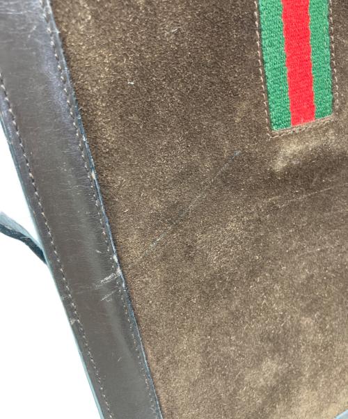 GUCCI（グッチ）GUCCI (グッチ) シェリーラインスウェードショルダーバッグ ブラウンの古着・服飾アイテム