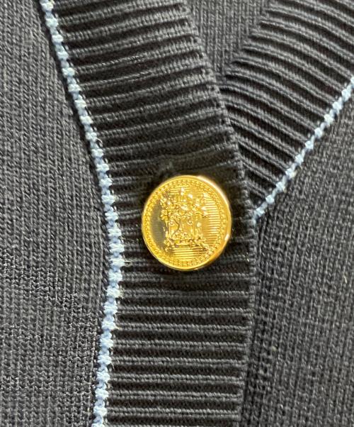 JUSGLITTY（ジャスグリッティー）JUSGLITTY (ジャスグリッティー) シャツカラーVネックアンサンブル ネイビー サイズ:2の古着・服飾アイテム