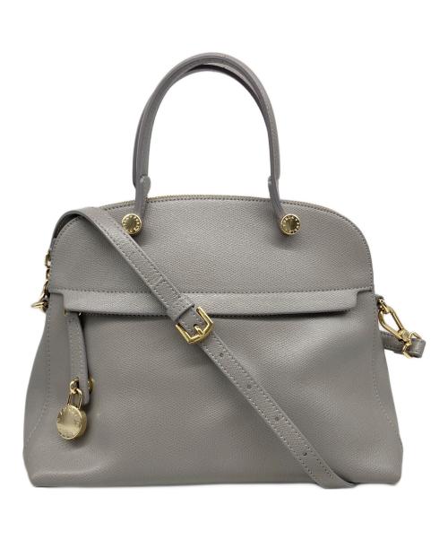 FURLA（フルラ）FURLA (フルラ) PIPERパイパー レザー 2WAYショルダー ハンドバッグ グレーの古着・服飾アイテム