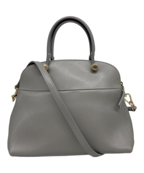 FURLA（フルラ）FURLA (フルラ) PIPERパイパー レザー 2WAYショルダー ハンドバッグ グレーの古着・服飾アイテム
