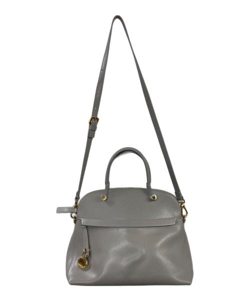 FURLA（フルラ）FURLA (フルラ) PIPERパイパー レザー 2WAYショルダー ハンドバッグ グレーの古着・服飾アイテム