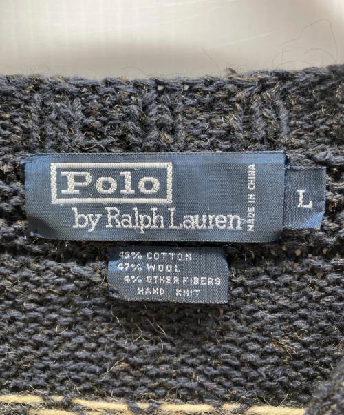 POLO RALPH LAUREN（ポロ・ラルフローレン）POLO RALPH LAUREN (ポロ・ラルフローレン) スノーフレークウールニット ネイビー×ブラック サイズ:Ⅼの古着・服飾アイテム