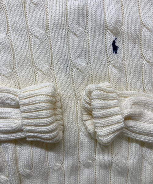 POLO RALPH LAUREN（ポロ・ラルフローレン）POLO RALPH LAUREN (ポロ・ラルフローレン) ケーブルニット コットン クルーネック セーター アイボリー サイズ:Ⅿ 未使用品の古着・服飾アイテム