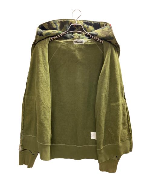 A BATHING APE（アベイシングエイプ）A BATHING APE (アベイシングエイプ) 1st camo shark full zip グリーン サイズ:Mの古着・服飾アイテム